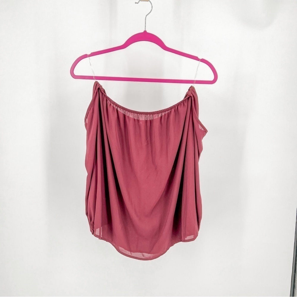 Mittoshop burgundy off shoulder top
